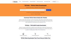 Halaman Depan Website TikTokio