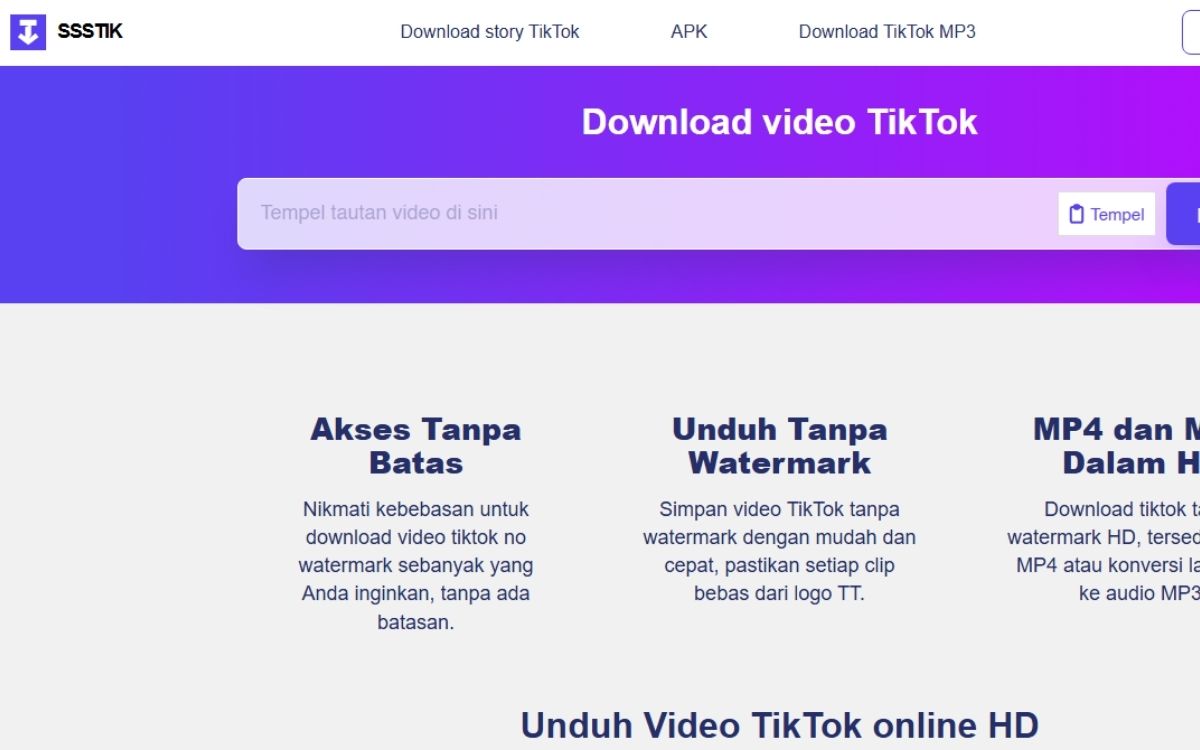 SssTik.io Downloader Video TikTok Tanpa Watermark
